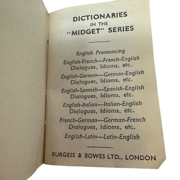 Vintage English French Midget Dictionary Leather Case Magnifying Glass Vintage - Picture 5 of 12